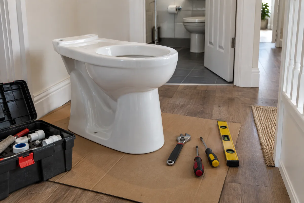 Installer un WC à poser avec lave-mains : la pose pas à pas